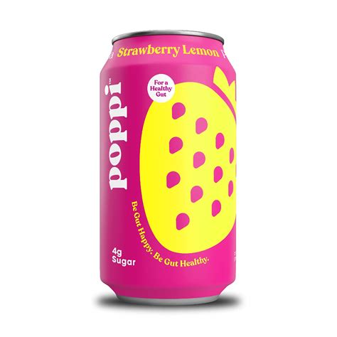 Buy Poppi Sparkling Prebiotic Strawberry Lemon Soda Wgut And Benefits