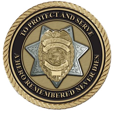 Law Enforcement Bronze Medallion - Commemorative Medallions - Etched Brass and Full Color ...