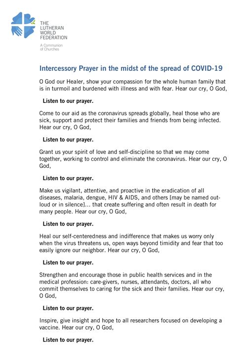 Resource Intercessory Prayers In The Midst Of The Spread