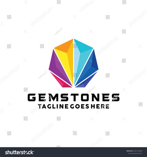 Gemstone Logo Design Vector Template Colorful Stock Vector Royalty