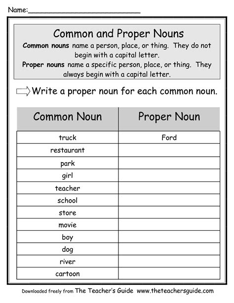 Common And Proper Nouns Worksheets Worksheeto