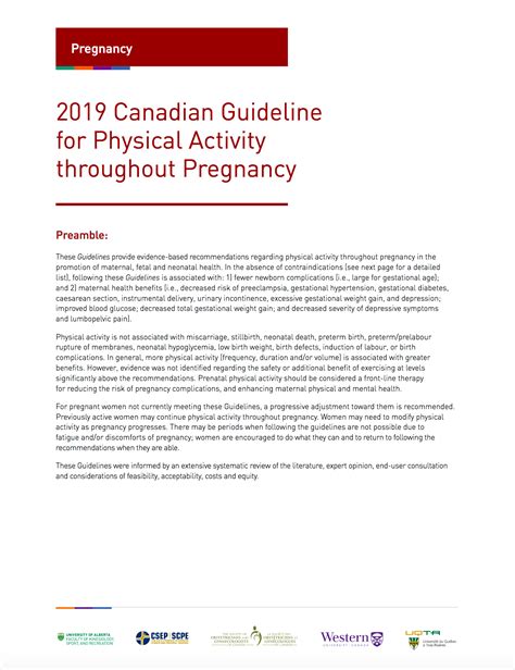 Canadian Guideline For Physical Activity Throughout Pregnancy Tear Sh