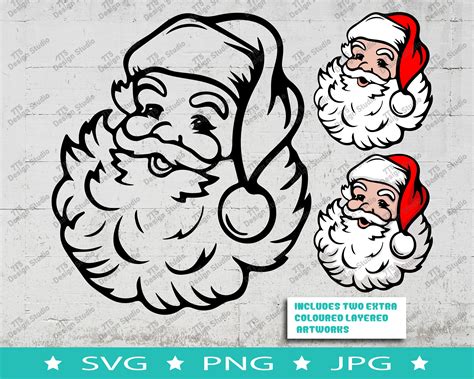 Vintage Santa Svg Santa Svg Santa Face Svg Santa Claus Face Svg