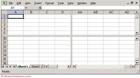Excel Worksheets Split Screens