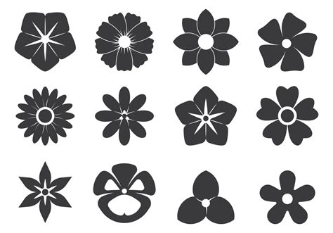 Flowers Silhouette Icon Vector Download Free Vectors Clipart 06c