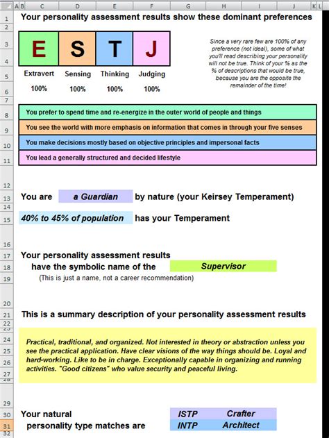 Printable Personality Test For Middle School Students