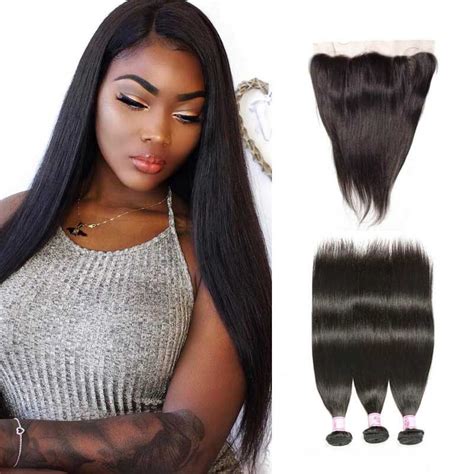 Beautyforever Hot Selling 7a Grade Unprocessed Straight Virgin Human Hair 3 Bundles With Lace