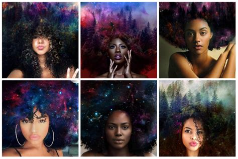 Tribute To Black Feminine Beauty Shows Afros Turned Into Flowery Galaxies