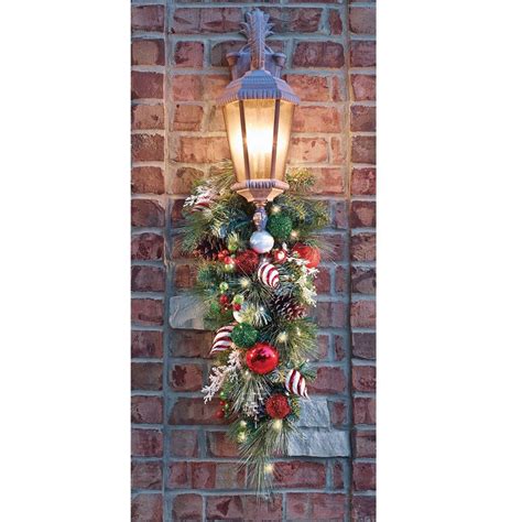 Cordless Prelit 32" Candy CaneTwist CHRISTMAS SCONCE Holiday INDOOR