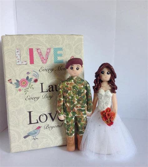 Army Wedding Cake Topper Personalised Polymer Clay Military Couple