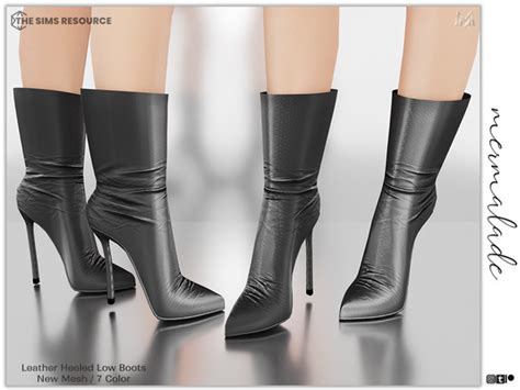 The Sims Resource Leather Heeled Low Boots Recolor