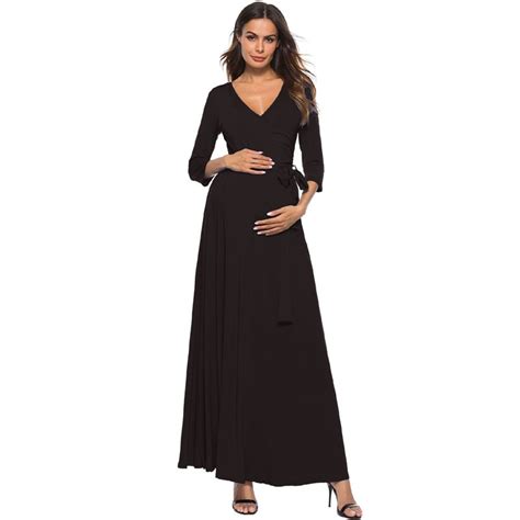 elegant v neck maternity evening dress long pregnancy dresses for pregnant women clothes