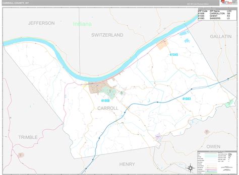 Carroll County, KY Wall Map Premium Style by MarketMAPS - MapSales