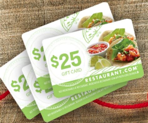 Read how you can use your vouchers at your favourite restaurants when ordering online, you can load our plastic gift cards with a value of your choice between £10 and £200. e-Rewards: Free $25 Restaurant.com Gift Card & More at Totally Free Stuff
