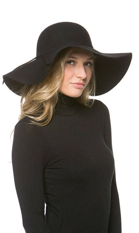 Solid Floppy Hat In Black Spring Outfits Casual Floppy Hat Stylish Hats