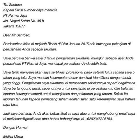 Contoh surat lamaran pekerjaan bahasa inggris beserta artinya. 6+ Contoh Surat Penawaran, Lamaran dalam Kerja Bahasa ...