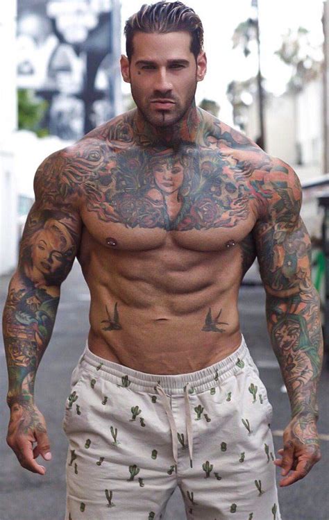 muscular tattooed hunk michael giovanni rivera