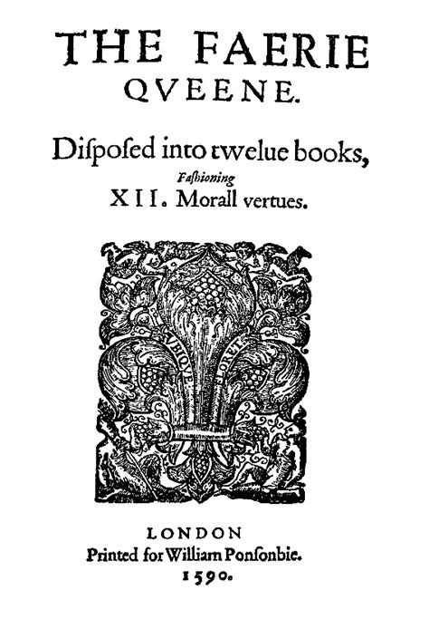 Title Page Of The Faerie Queene Printed For William