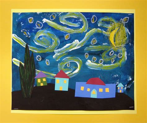 For The Love Of Art 2nd Grade Starry Night In 2020 With Images