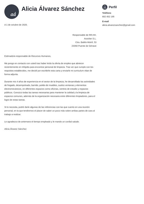 Carta Para Una Empresa