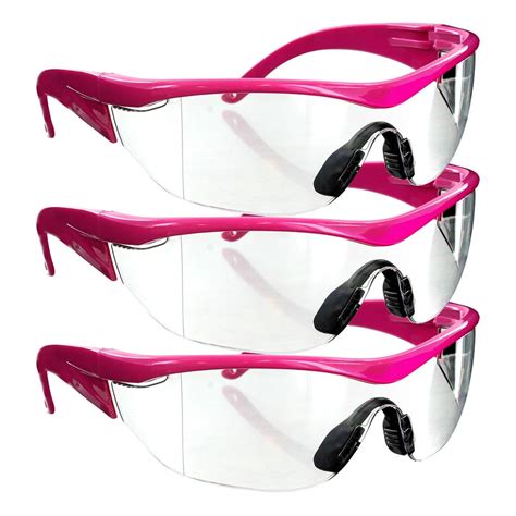 safety girl navigator safety glasses pink clear 3pk