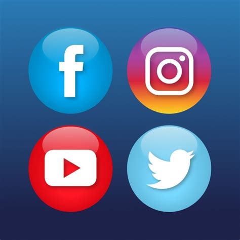 Four Social Media Icons Vector Free Download