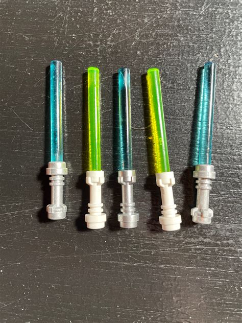 5 Authentic Lego Star Wars Lightsabers Greenblue Obi Wan Etsy
