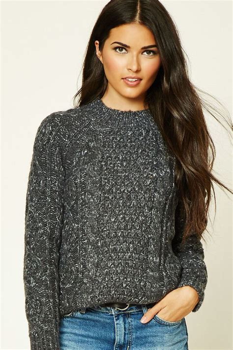 Forever 21 Marled Cable Knit Sweater Cable Knit Sweaters Marled Knit