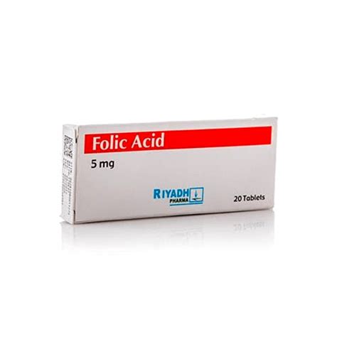 Folic Acid 5 Mg 20 Tablets