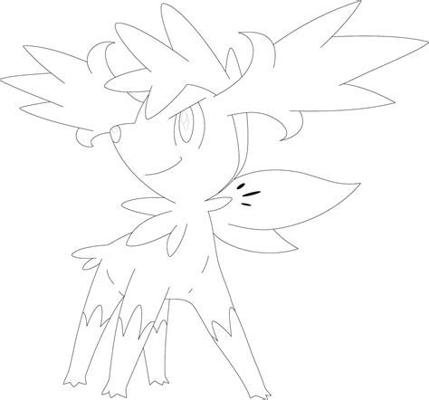 Shaymin In Sky Form Coloring Page Colouringpages