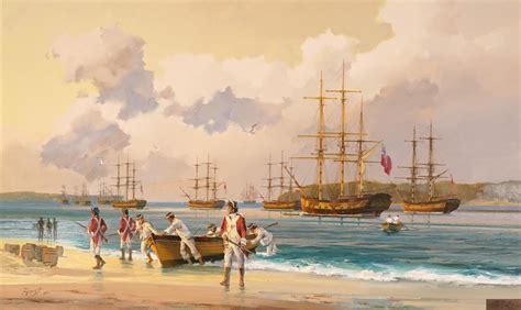 Bob Booth The First Fleet In Botany Bay 1788 1986 Mutualart