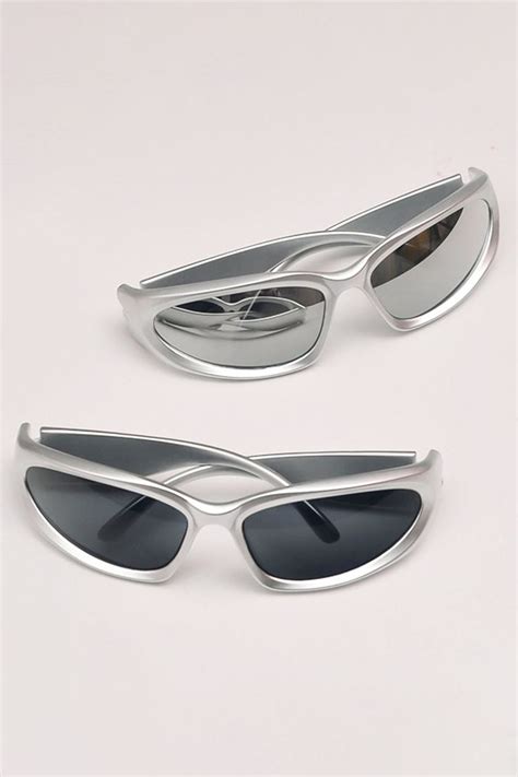 y2k aesthetic sunglasses silver demon aesthetic shop stylish glasses aesthetic shop
