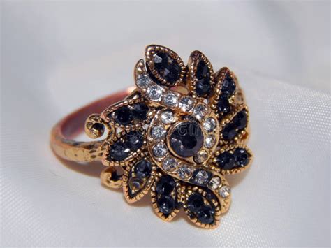 Antique Gold Ring With Precious Stones Stock Image Image Of Gold