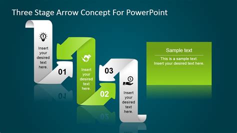 Curved Arrow Three Steps Powerpoint Diagram Slidemodel The Best Porn