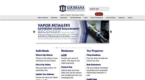 Home Page Louisiana Departme Revenue