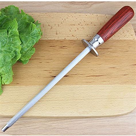 stainless steel sharpening steel 12 inch kitchen knife sharpener steel with loop professional