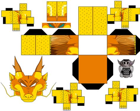 Golden Shining Dragon Paper Toy Free Printable Papercraft Templates