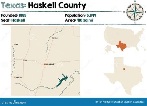 Map Of Haskell County In Texas Stock Vector Illustration Of Freeway