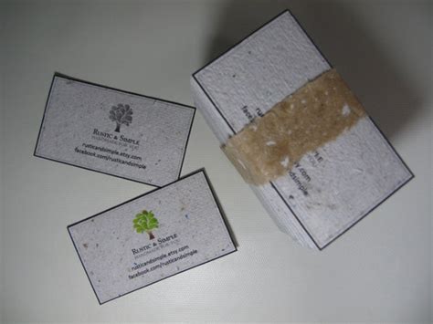 Eco Friendly Business Card From Handmade Recycled Paper 100