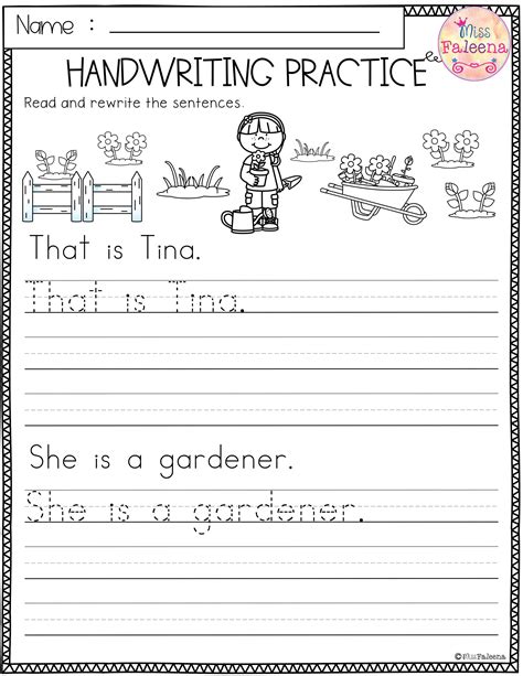 Handwriting Practice For 2nd Graders