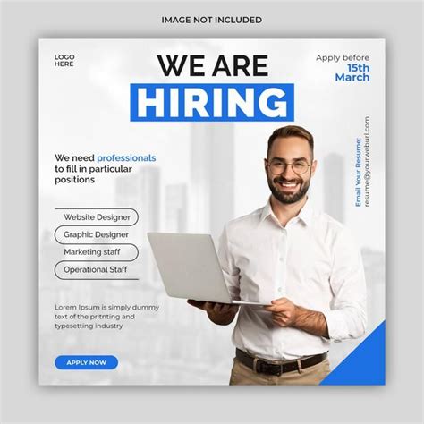 Premium Psd We Are Hiring Job Vacancy Social Media Post Banner