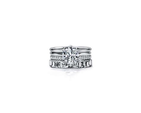 The Tiffany® Setting V Band Ring Tiffany True Engagement Ring With A