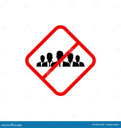Ban On Gathering People Stop Crowd Icon No Crowd Group Of People In