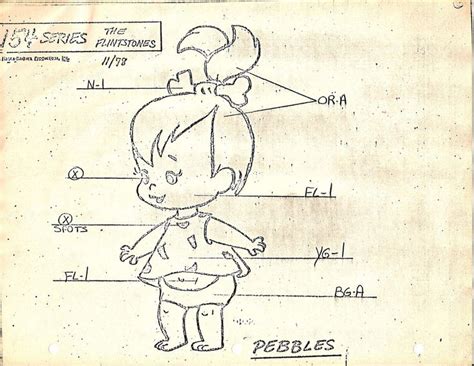 Hanna Barbera Pebbles Cartoon Network Art Character Model Sheet