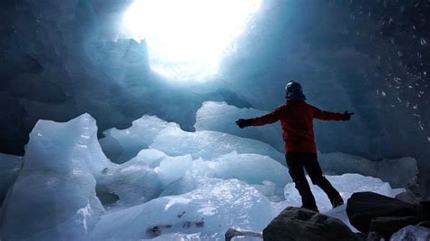 Explorers Walk Through Stunning Ice Caves Youtube