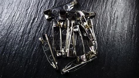Metallic Shiny Steel Safety Pin Stock Image Image Of Shiny Metallic