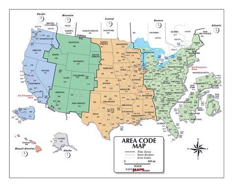 Большая карта кодов городов США США Соединенные Штаты Америки