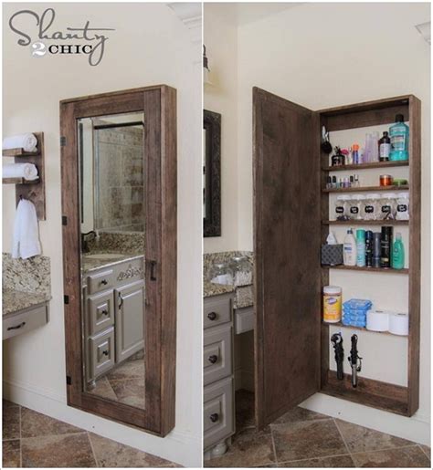 If your bathroom is small and space is limited, it might be a wise idea to invest in a mirror with additional storage! How to Make: Mirror Storage Case | Home Design, Garden ...