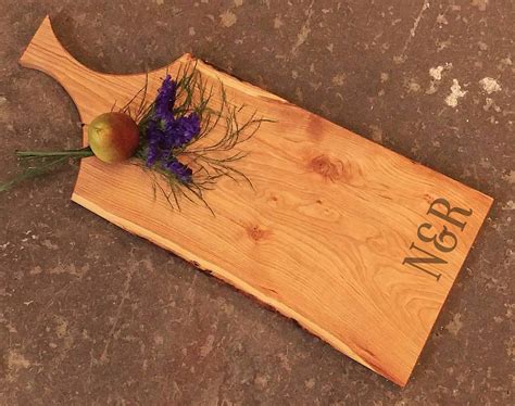 Personalized Cheese Board Cherry Cutting Board With Handle Wood