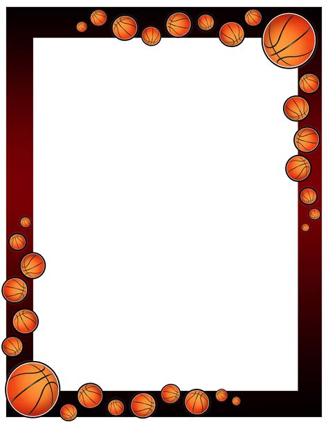 Basketball Border Design 001 Clip Art Borders Page Borders Design